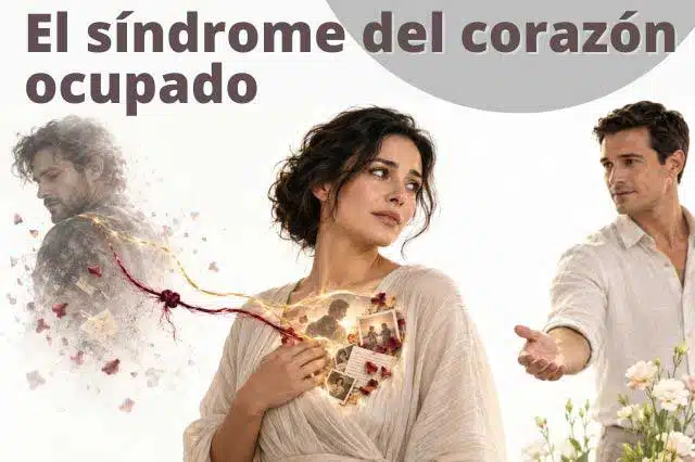 el síndrome del corazón ocupado y cómo los duelos no resueltos pueden dificultar una nueva relación.